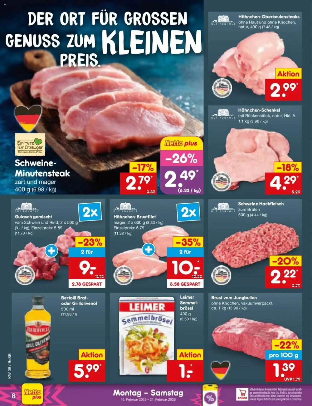 Netto Marken-Discount Prospekt (ab 16.02.2026) zum Blättern - Seite 8