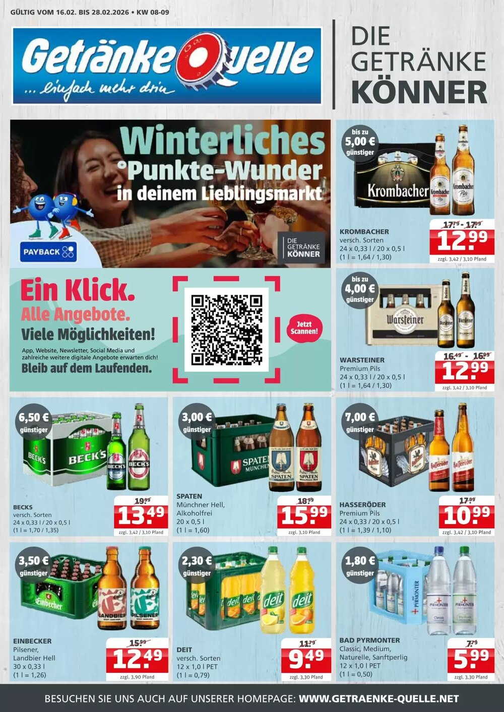 Getränke Quelle Prospekt (ab 16.02.2026) zum Blättern - Seite 1