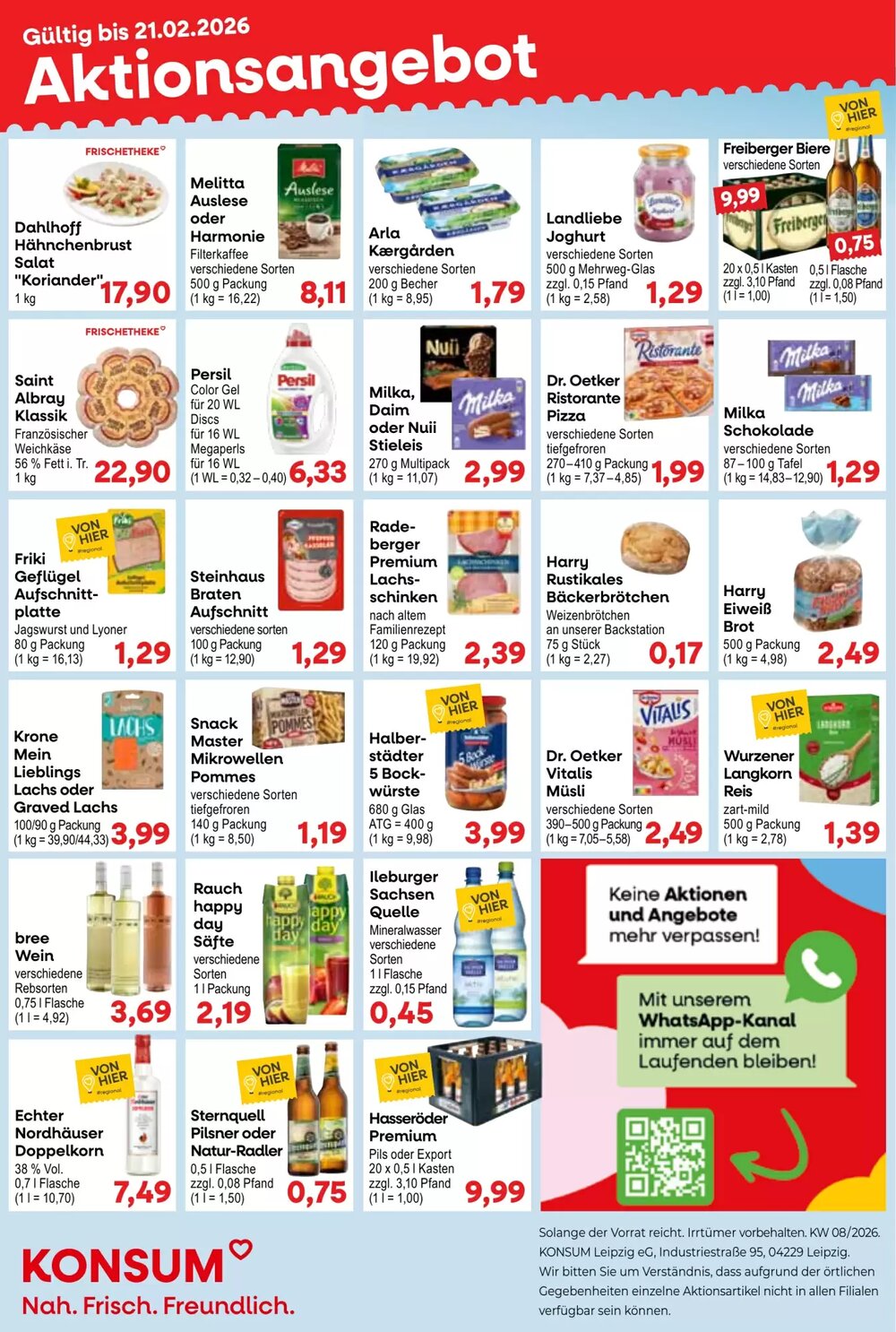Konsum Leipzig Prospekt (ab 16.02.2026) zum Blättern - Seite 1