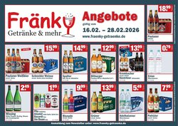 Fränky Getränke Prospekt (ab 16.02.2026) zum Blättern