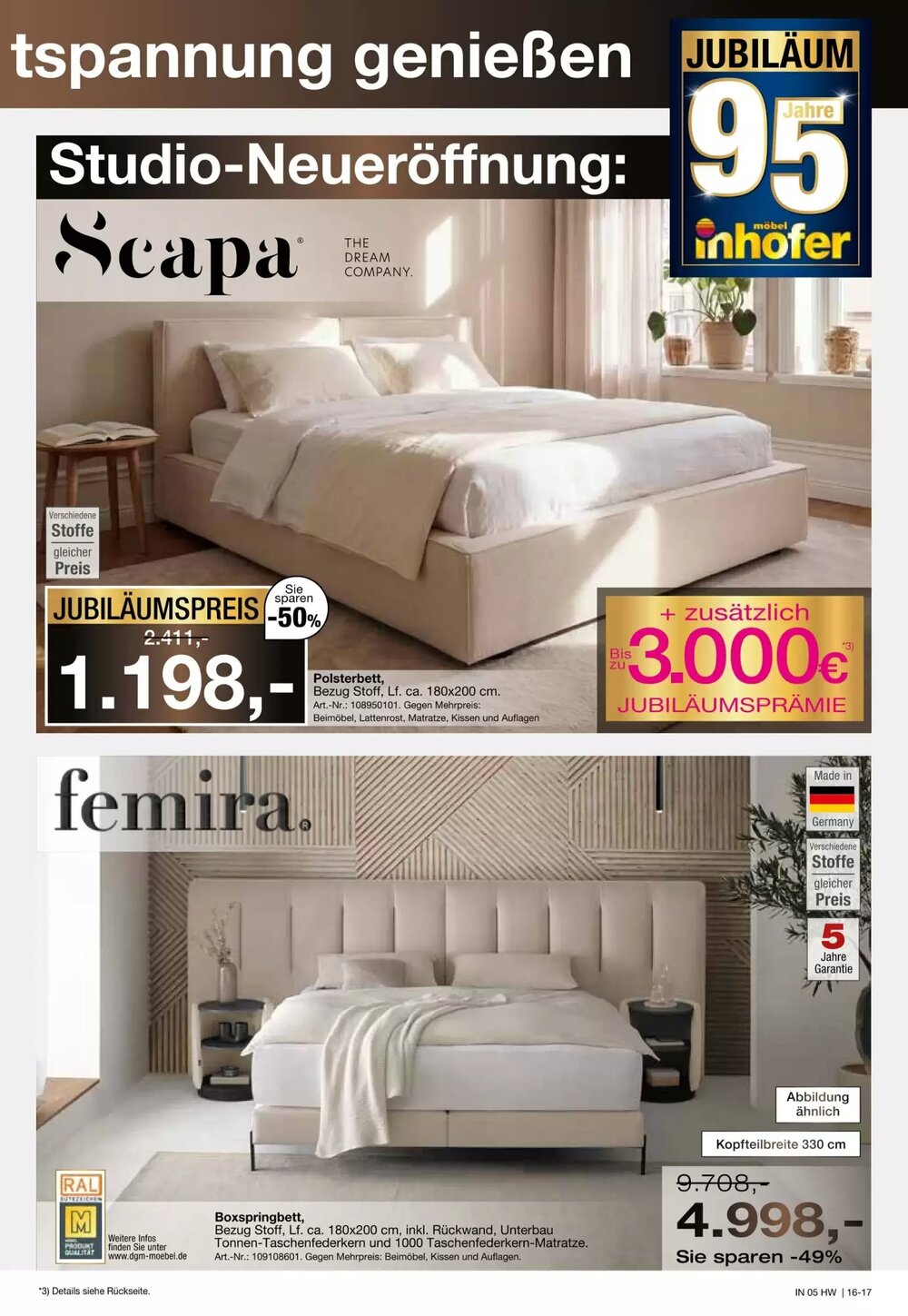 Möbel Inhofer Prospekt (ab 18.02.2026) zum Blättern - Seite 17