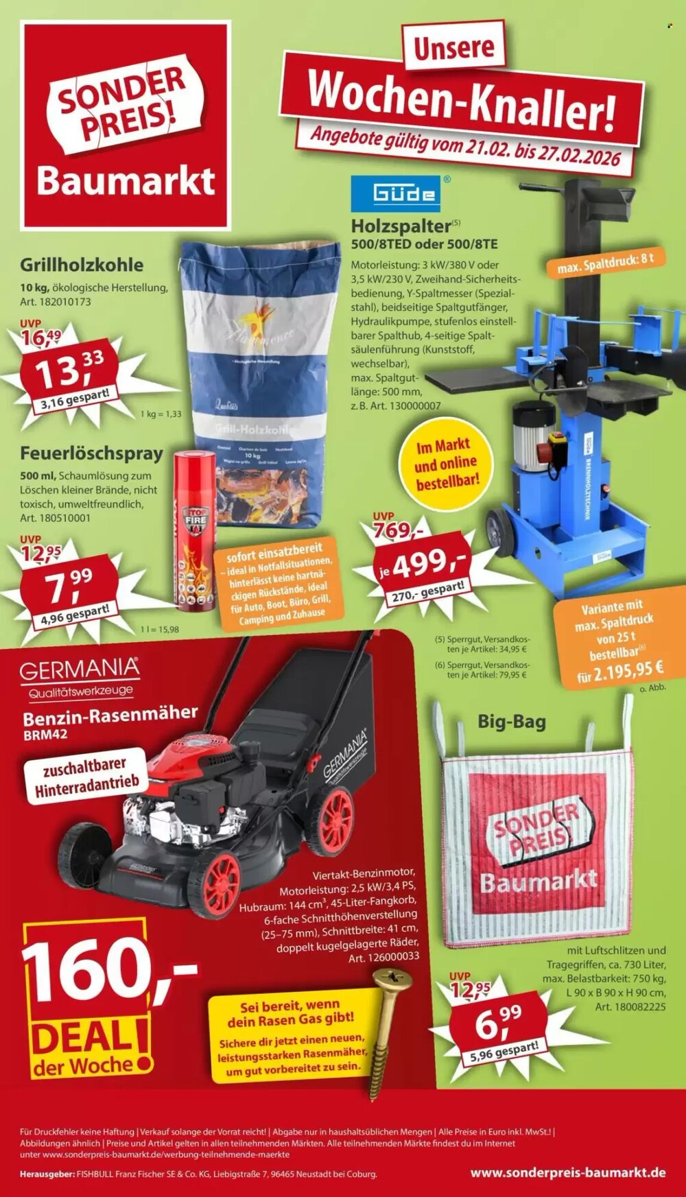 Sonderpreis Baumarkt Prospekt (ab 21.02.2026) zum Blättern - Seite 1