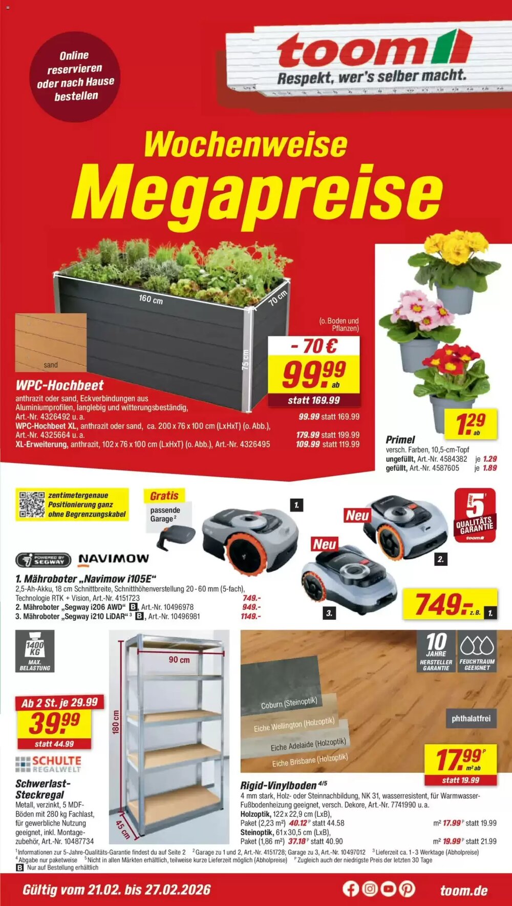 toom Baumarkt Prospekt (ab 21.02.2026) zum Blättern - Seite 1