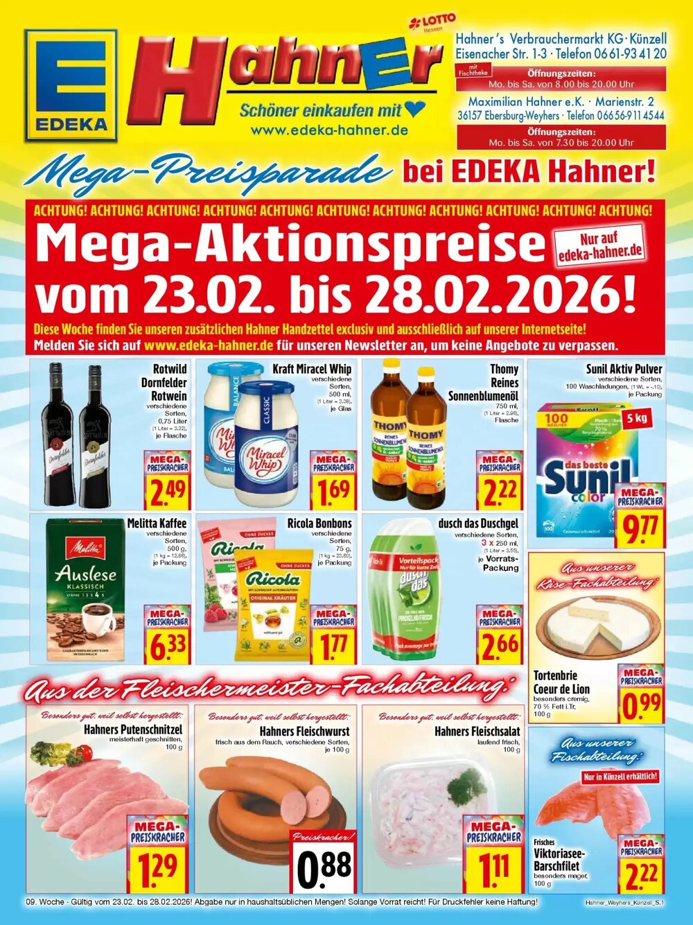 EDEKA Hahner Prospekt (ab 22.02.2026) zum Blättern - Seite 1