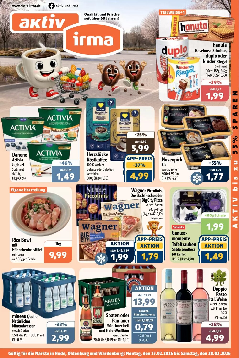 Aktiv Irma Prospekt (ab 23.02.2026) zum Blättern - Seite 1