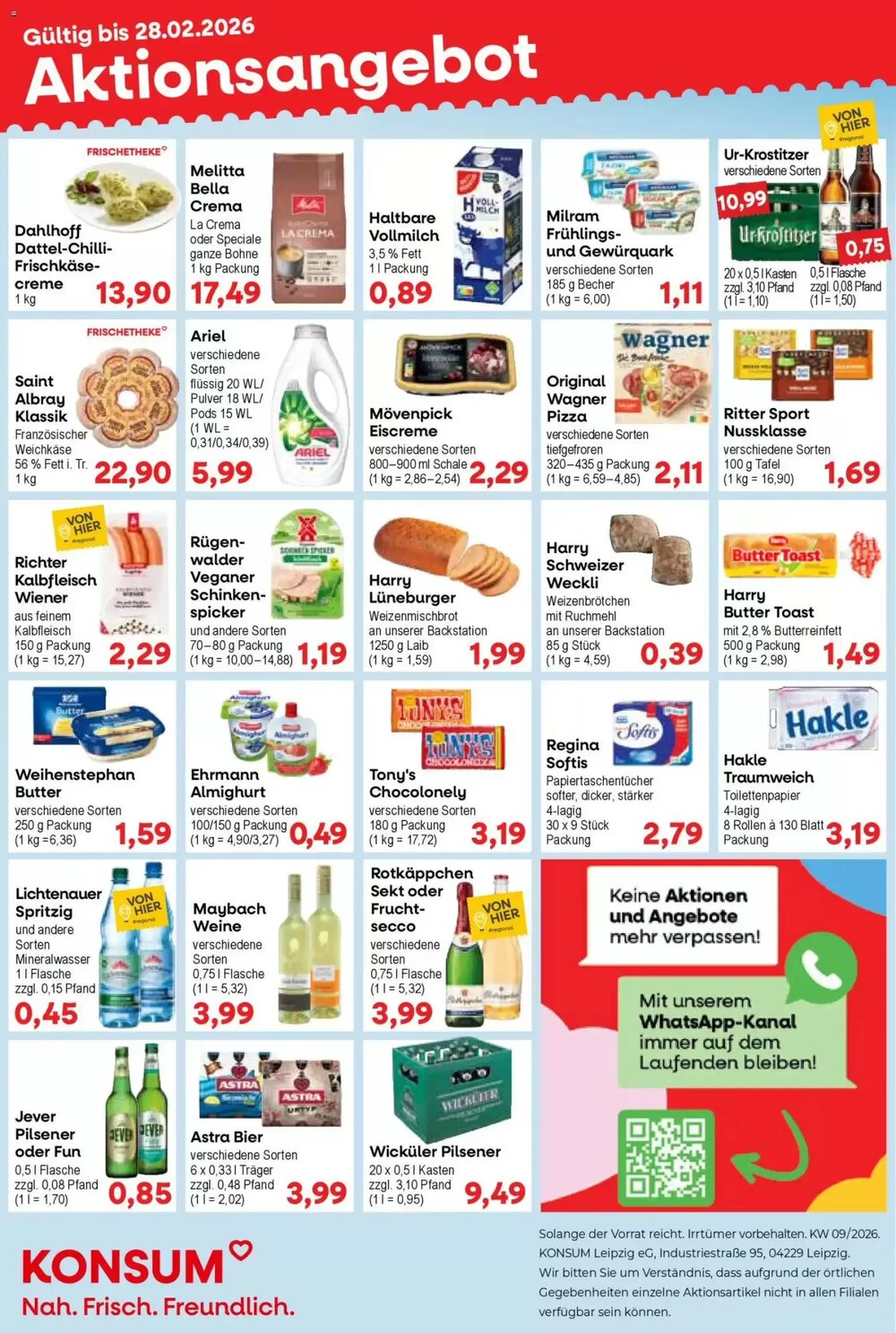 Konsum Leipzig Prospekt (ab 23.02.2026) zum Blättern - Seite 1