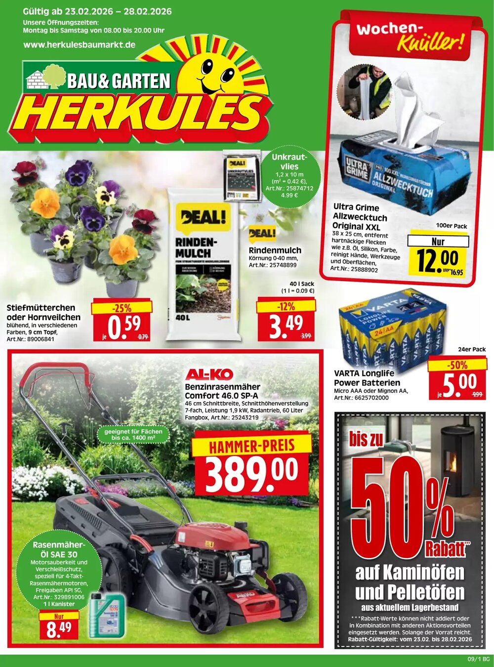 Herkules Baumarkt Prospekt (ab 23.02.2026) zum Blättern - Seite 1