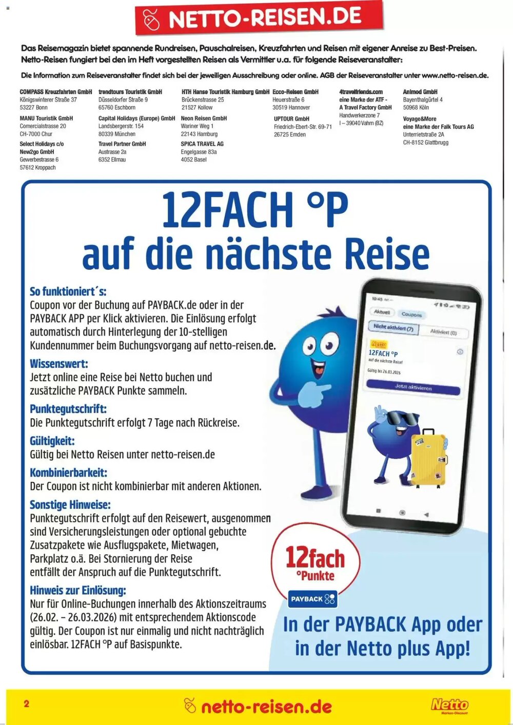 Netto Reisen Prospekt (ab 26.02.2026) zum Blättern - Seite 2