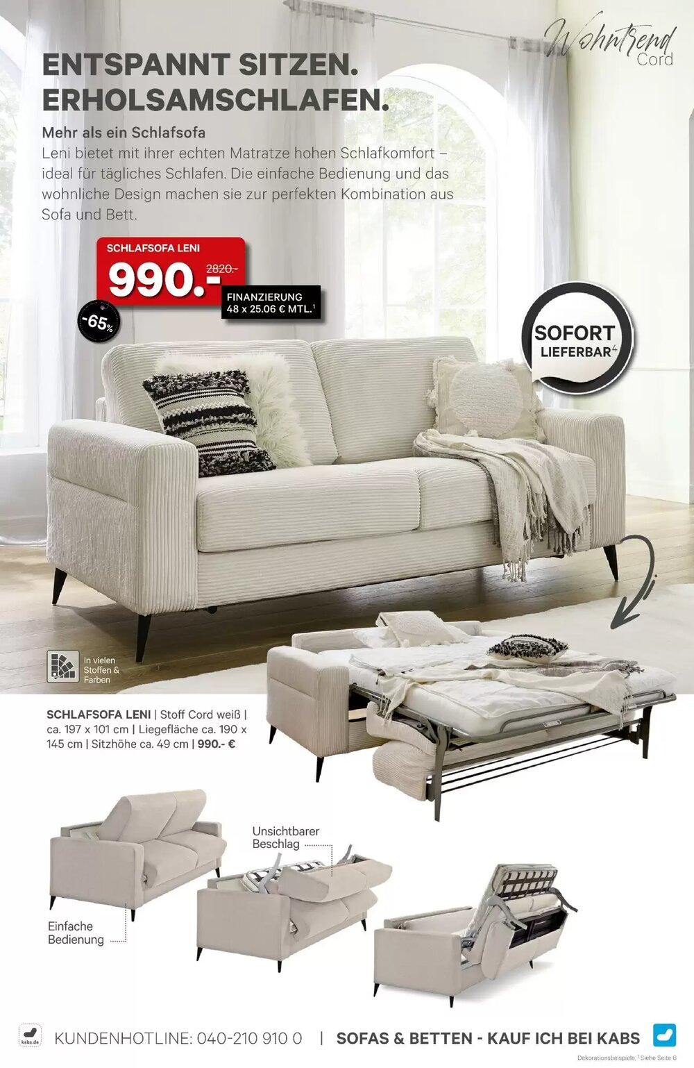 Kabs Polsterwelt Prospekt (ab 27.02.2026) zum Blättern - Seite 48