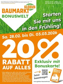 Globus Baumarkt Prospekt (ab 27.02.2026) zum Blättern