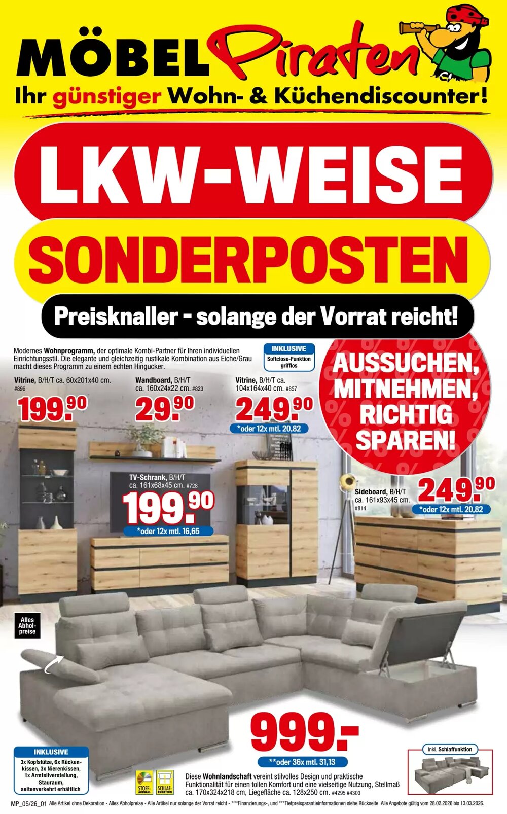 Möbelpiraten Prospekt (ab 28.02.2026) zum Blättern - Seite 1
