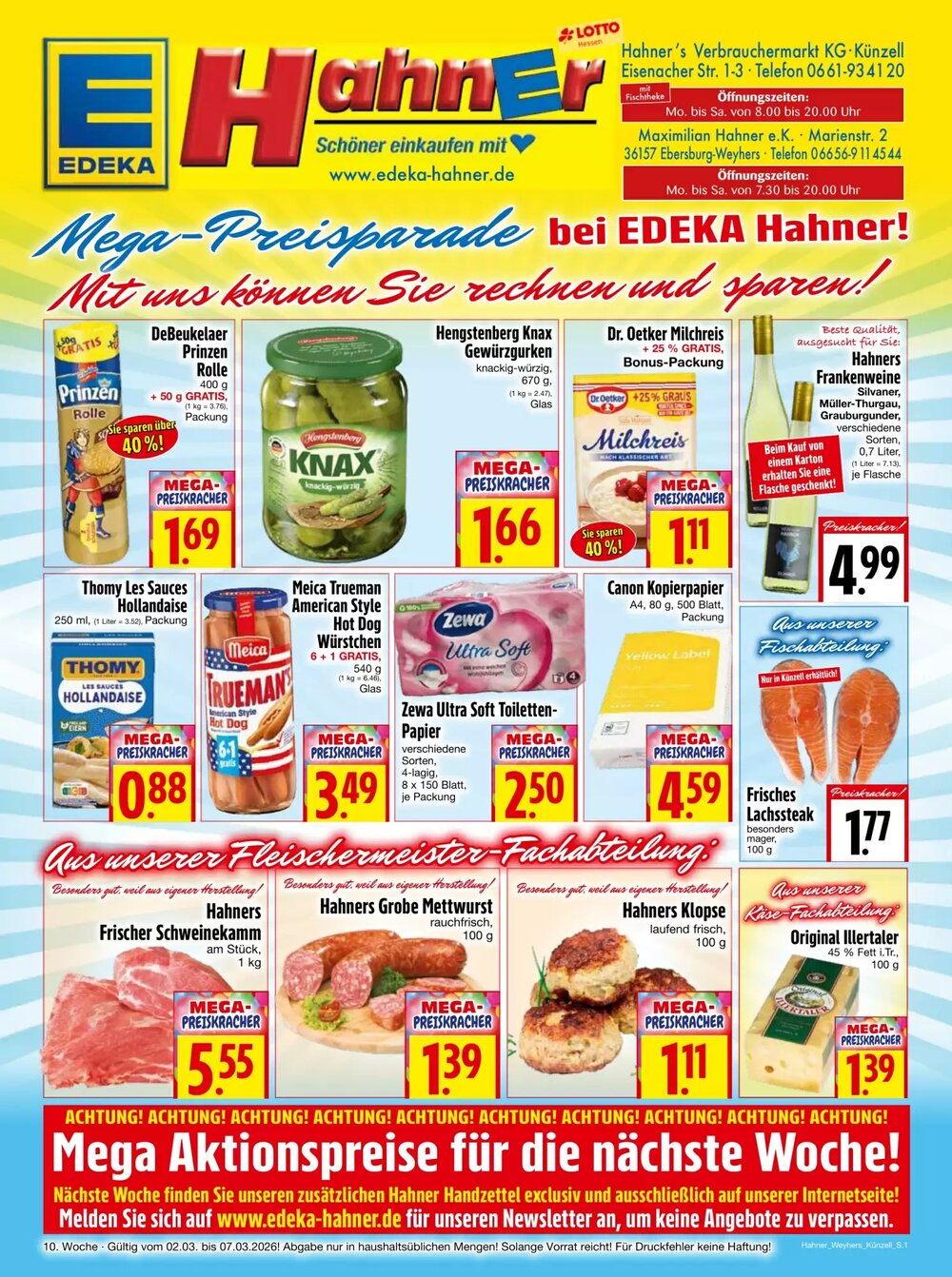 EDEKA Hahner Prospekt (ab 01.03.2026) zum Blättern - Seite 1