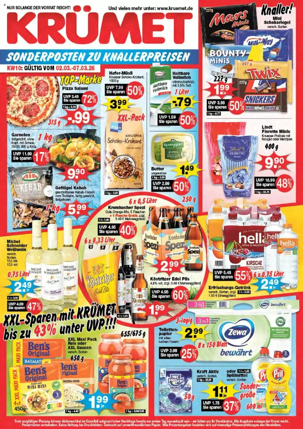 Krümet Sonderposten Prospekt (ab 02.03.2026) zum Blättern - Seite 1