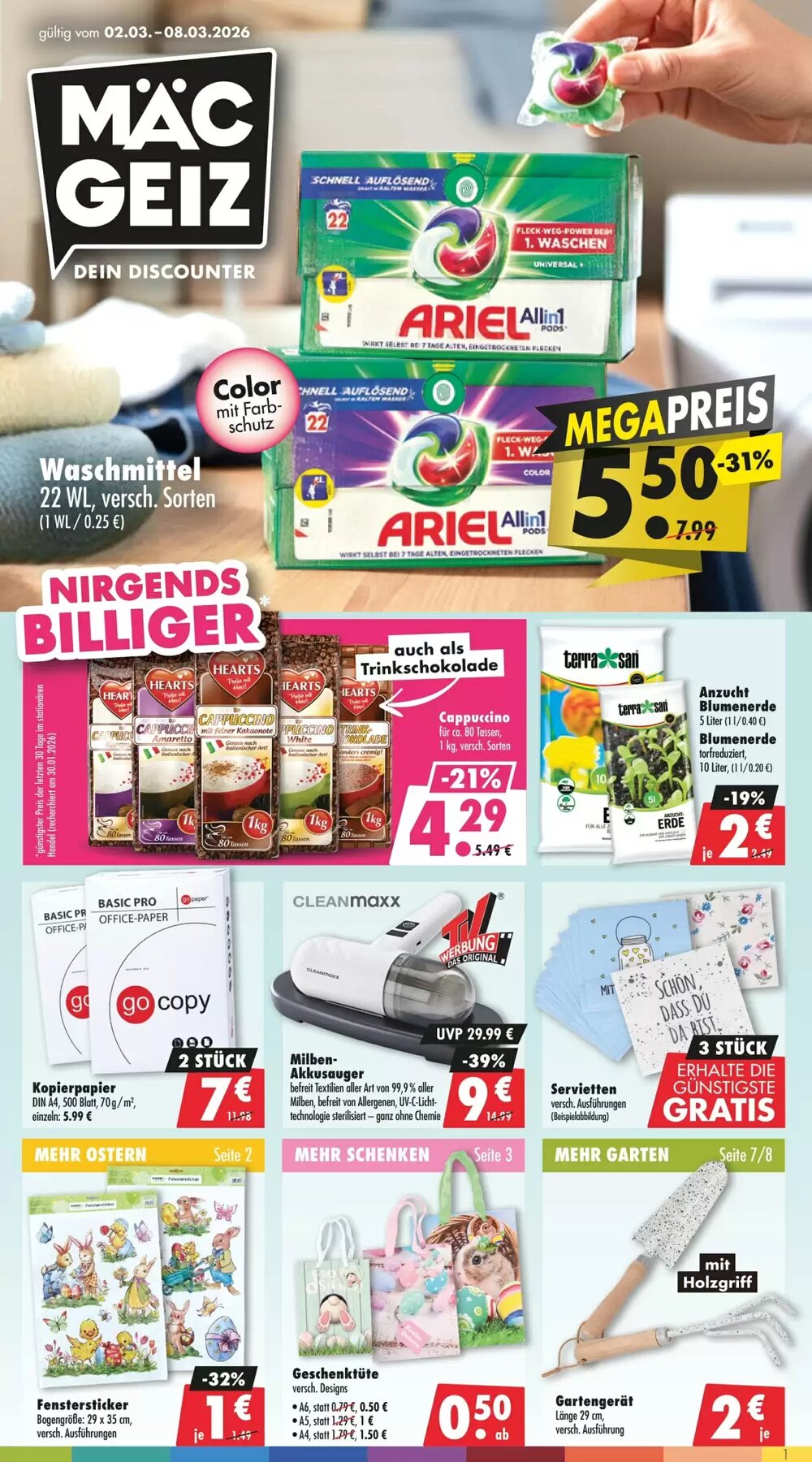 Mäc Geiz Prospekt (ab 02.03.2026) zum Blättern - Seite 1