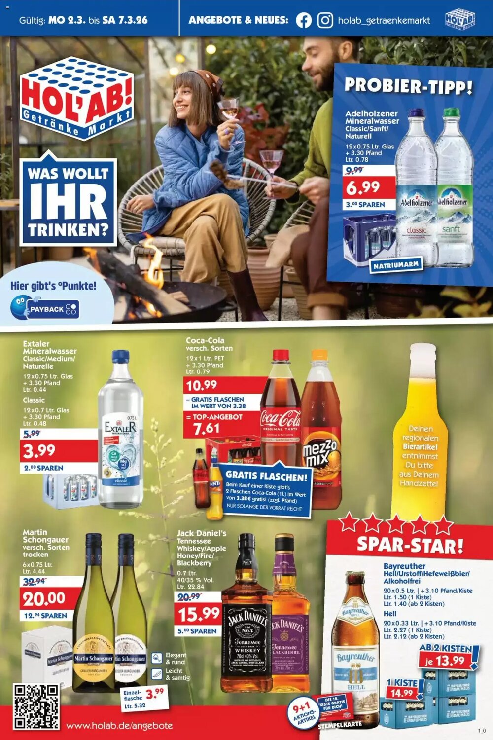 Hol'ab Getränkemarkt Prospekt (ab 02.03.2026) zum Blättern - Seite 1