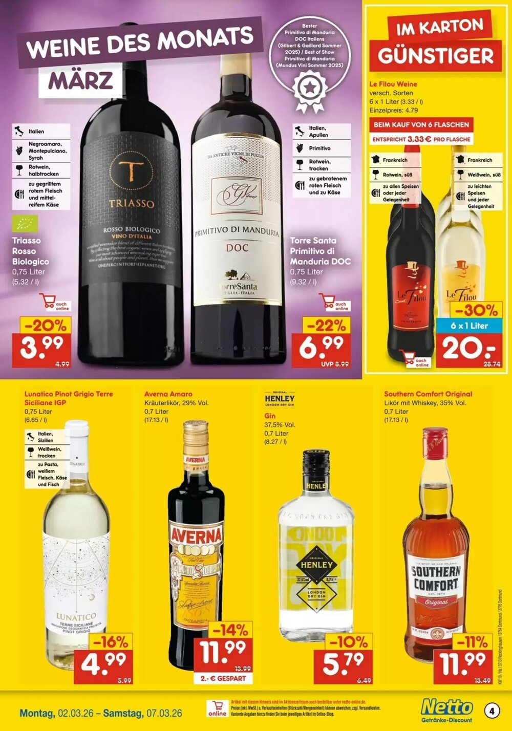Netto Getränke Discount Prospekt (ab 02.03.2026) zum Blättern - Seite 4