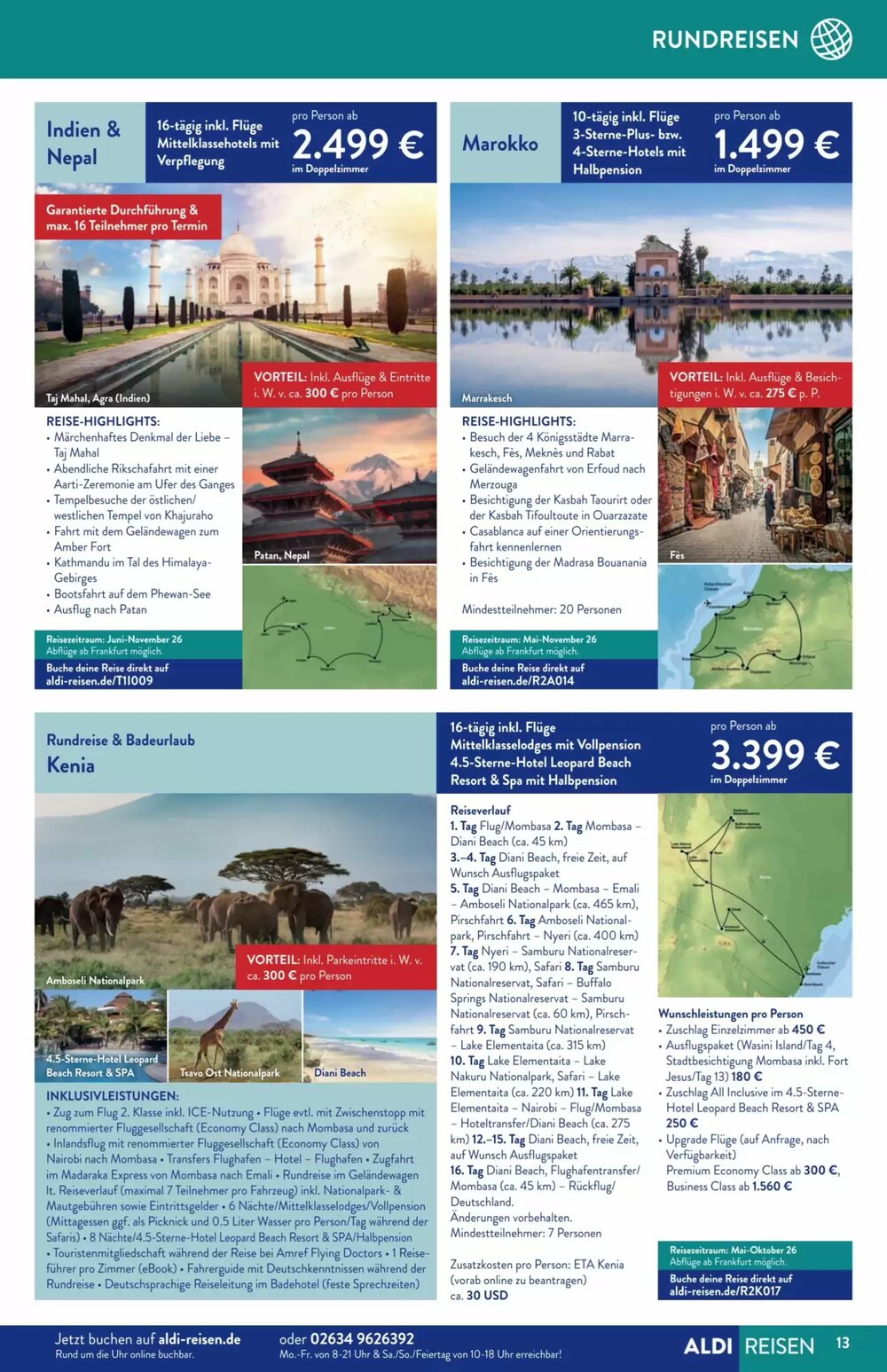 Aldi Süd Reisen Prospekt (ab 02.03.2026) zum Blättern - Seite 13
