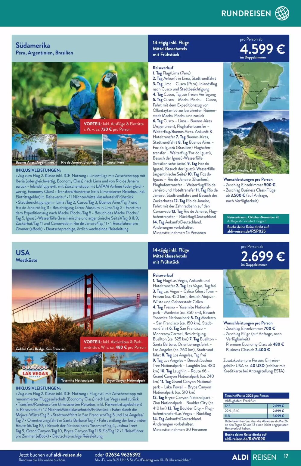 Aldi Süd Reisen Prospekt (ab 02.03.2026) zum Blättern - Seite 17