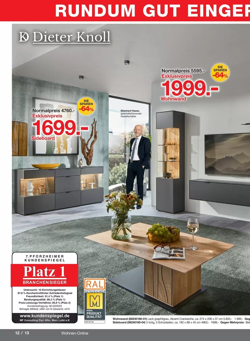 Möbelzentrum Pforzheim Prospekt (ab 02.03.2026) zum Blättern - Seite 12