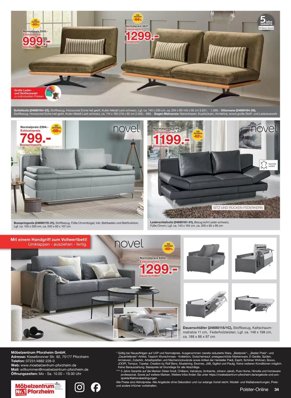 Möbelzentrum Pforzheim Prospekt (ab 02.03.2026) zum Blättern - Seite 34