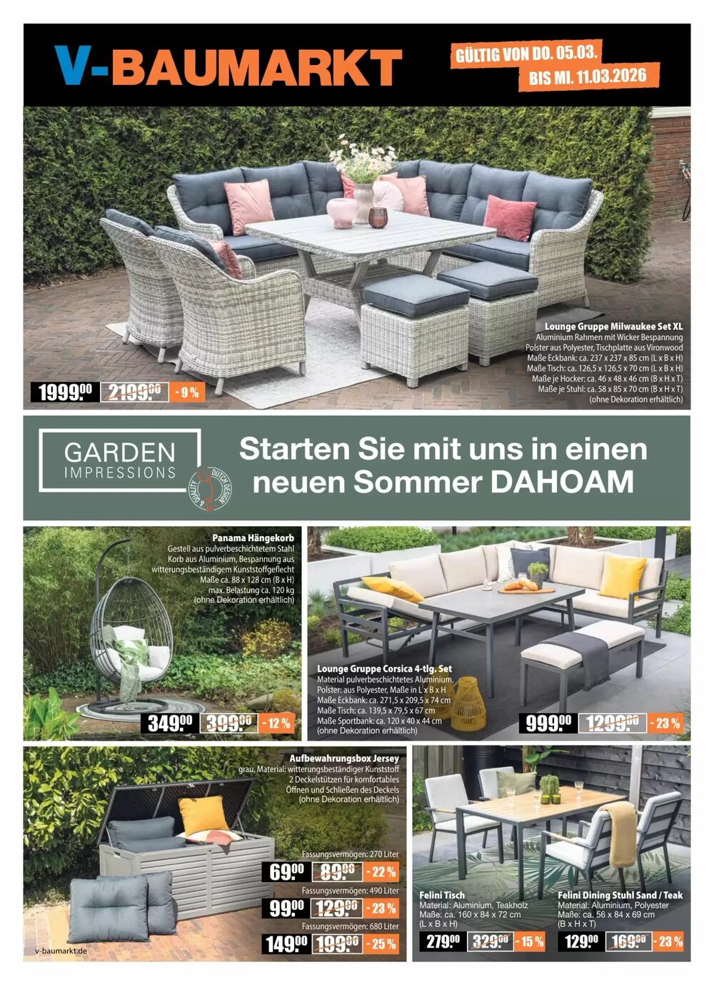 V Baumarkt Prospekt (ab 05.03.2026) zum Blättern - Seite 1