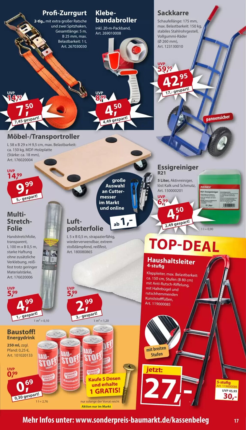 Sonderpreis Baumarkt Prospekt (ab 07.03.2026) zum Blättern - Seite 17