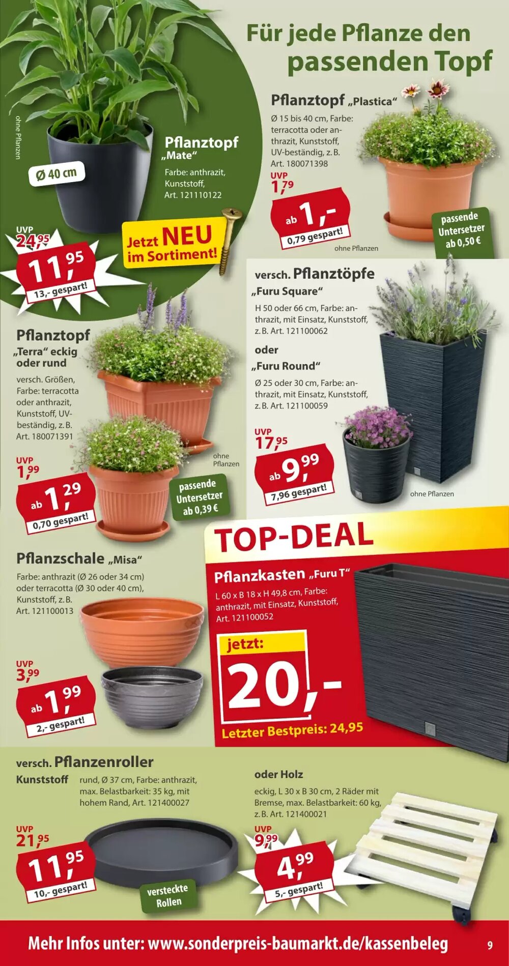 Sonderpreis Baumarkt Prospekt (ab 07.03.2026) zum Blättern - Seite 9