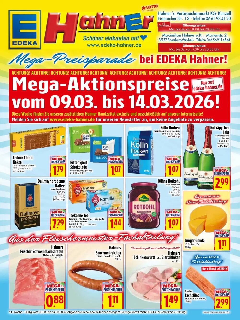 EDEKA Hahner Prospekt (ab 08.03.2026) zum Blättern - Seite 1