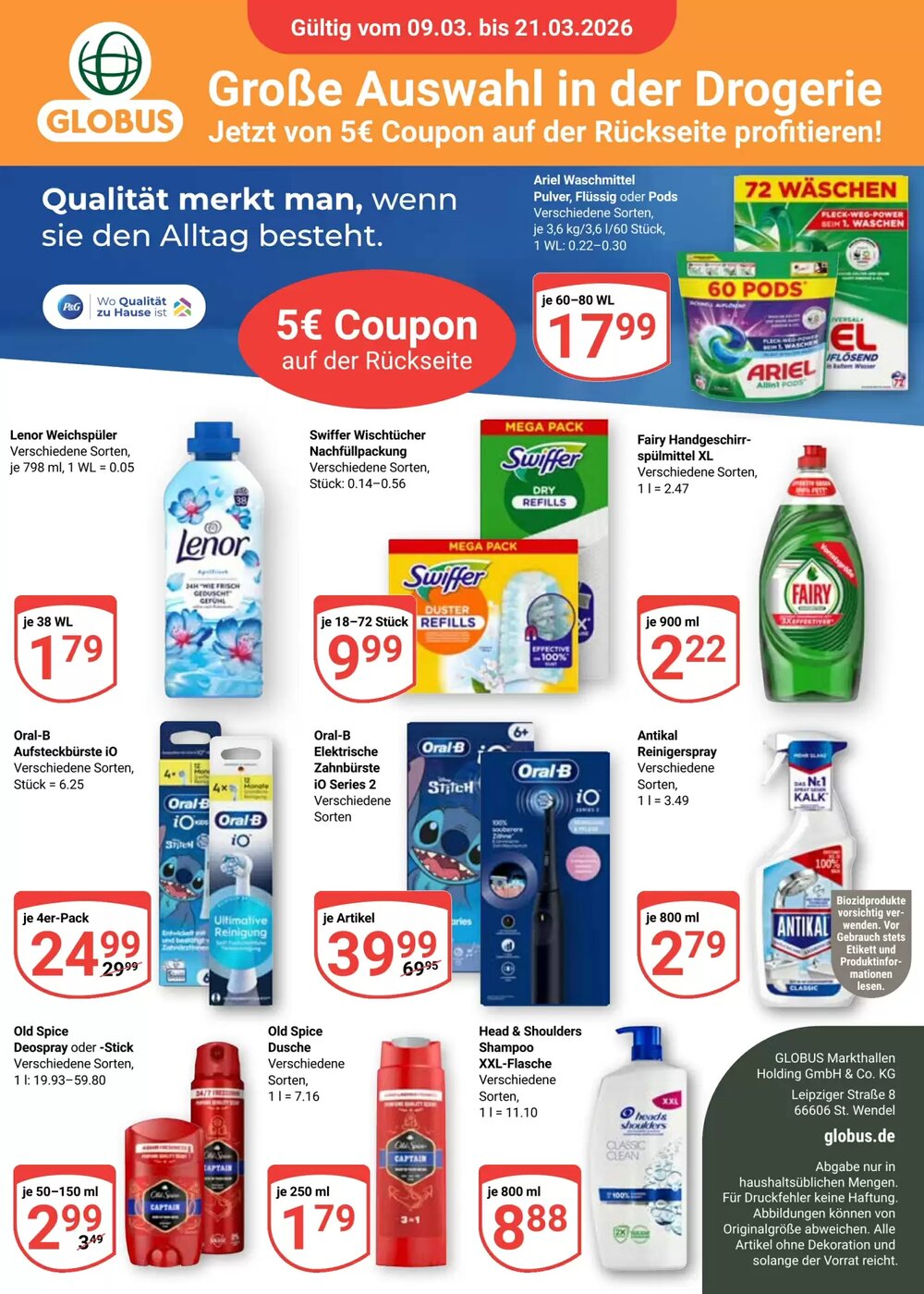 Globus Prospekt (ab 09.03.2026) zum Blättern - Seite 1