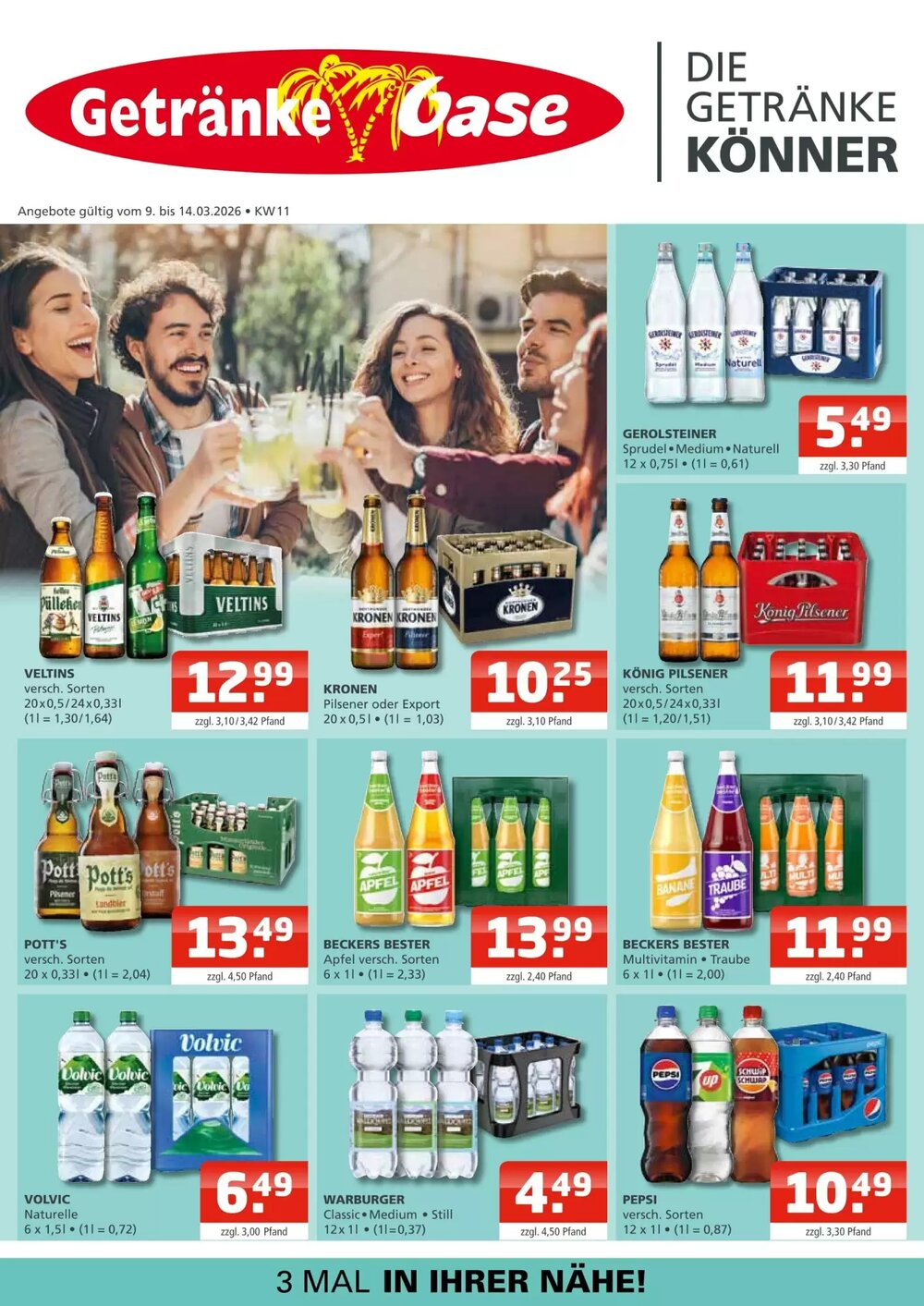 Getränke Oase Prospekt (ab 09.03.2026) zum Blättern - Seite 1
