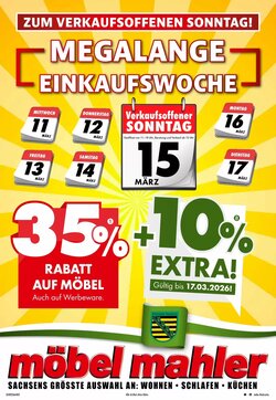 Möbel Mahler Prospekt (ab 11.03.2026) zum Blättern