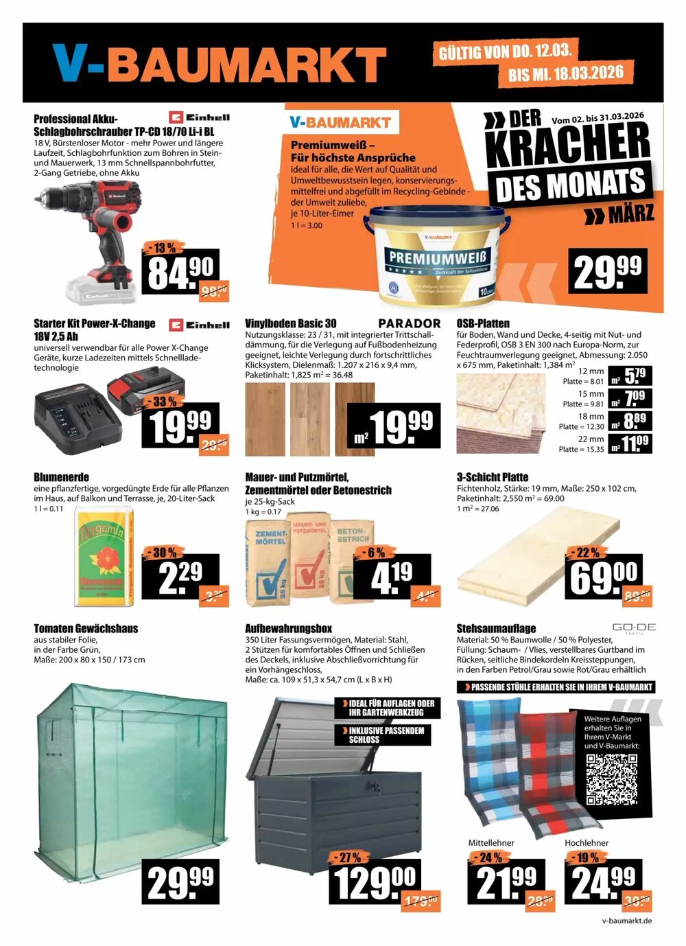 V Baumarkt Prospekt (ab 12.03.2026) zum Blättern - Seite 1