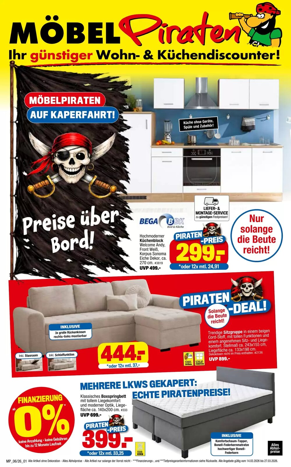 Möbelpiraten Prospekt (ab 14.03.2026) zum Blättern - Seite 1