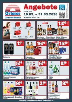 Orterer Getränkemarkt Prospekt (ab 16.03.2026) zum Blättern
