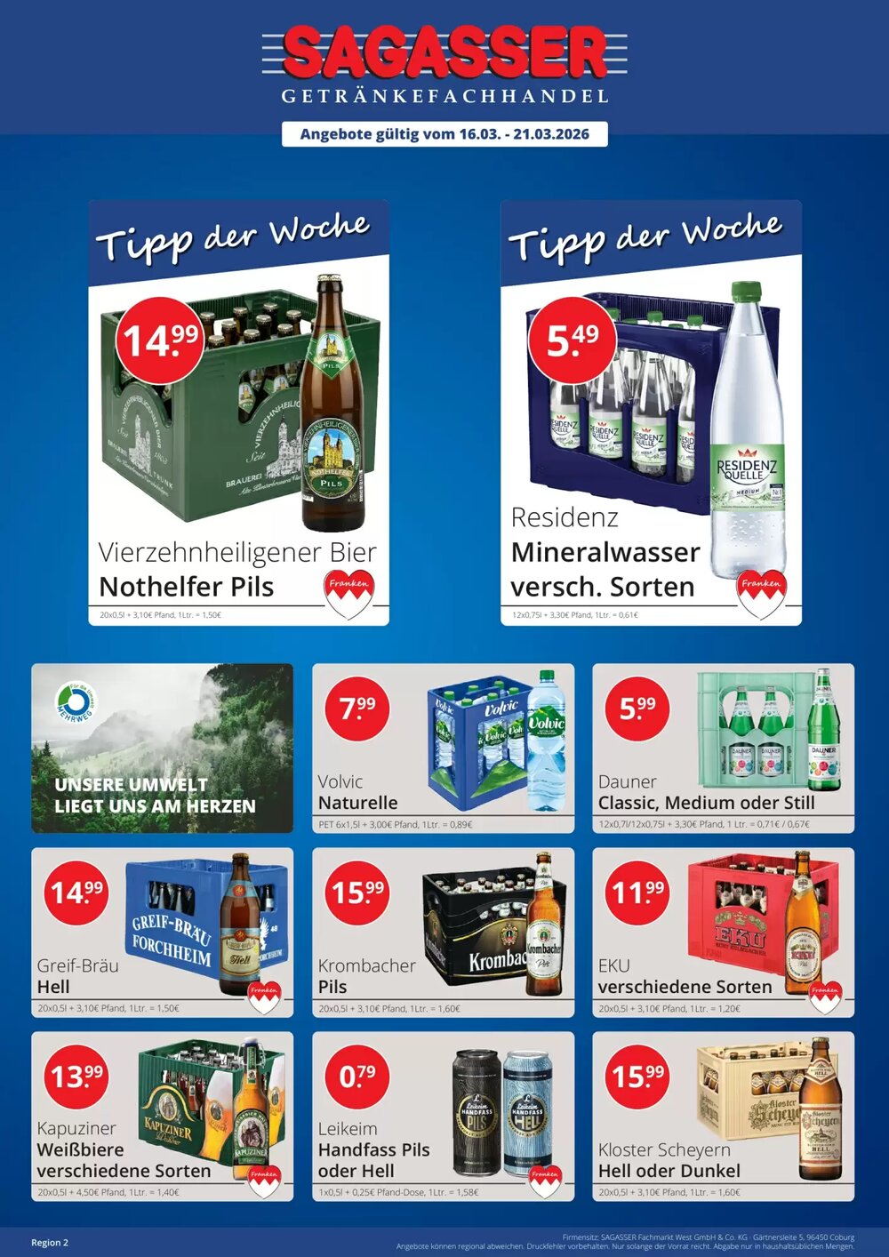 Sagasser Prospekt (ab 16.03.2026) zum Blättern - Seite 1