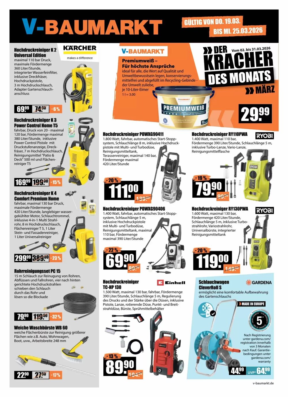 V Baumarkt Prospekt (ab 19.03.2026) zum Blättern - Seite 1