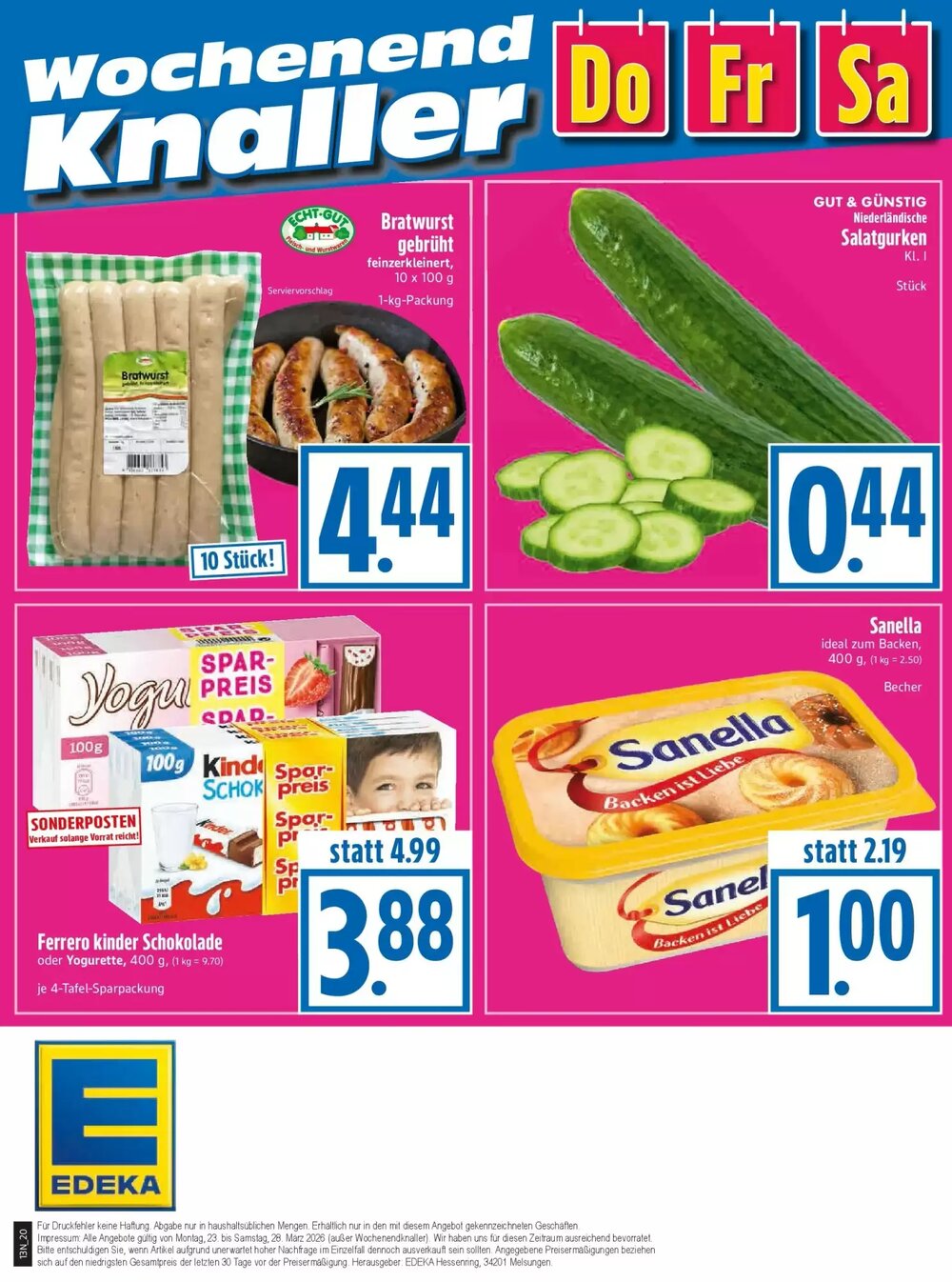 EDEKA Hahner Prospekt (ab 22.03.2026) zum Blättern - Seite 22