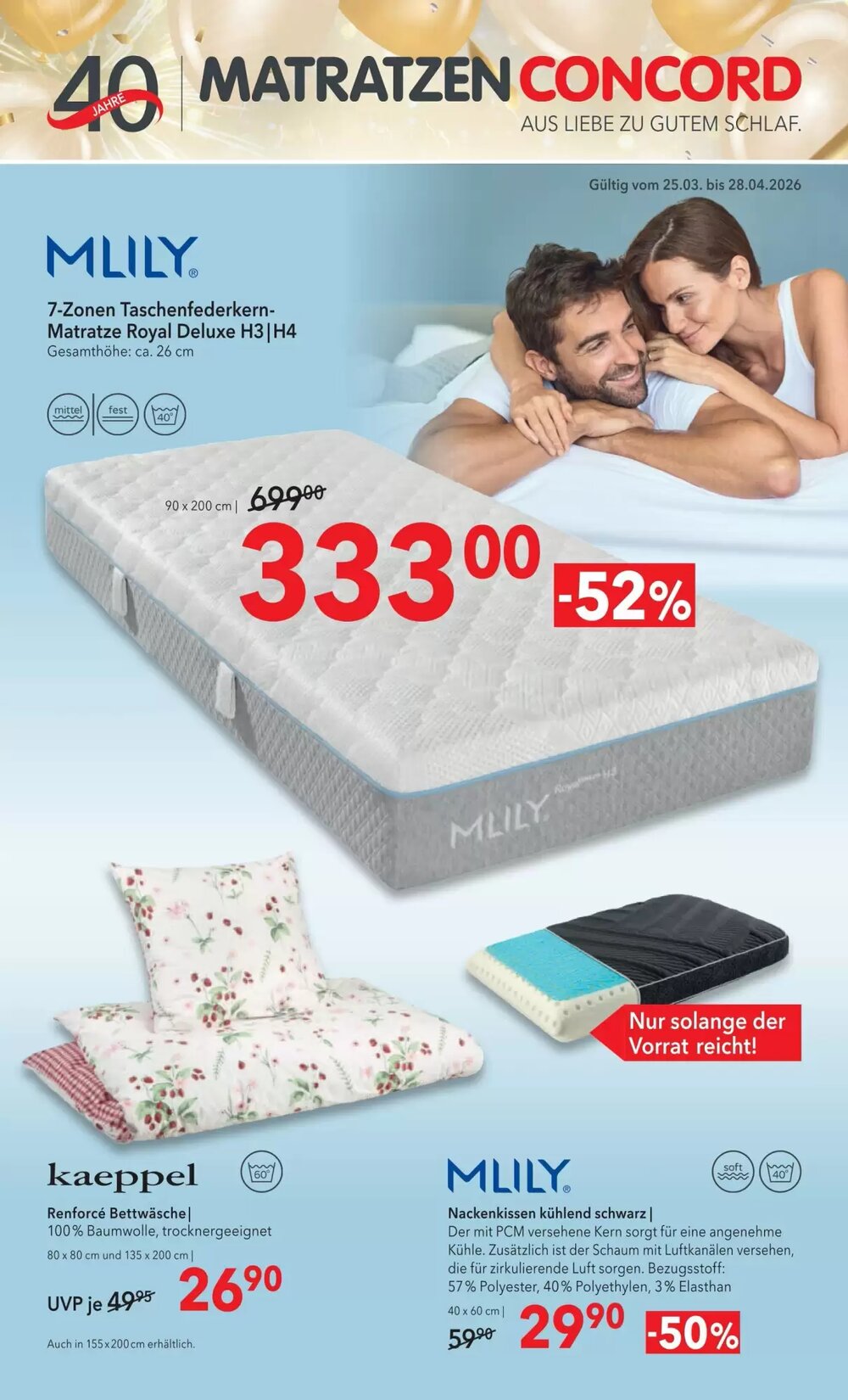 Matratzen Concord Prospekt (ab 25.03.2026) zum Blättern - Seite 1