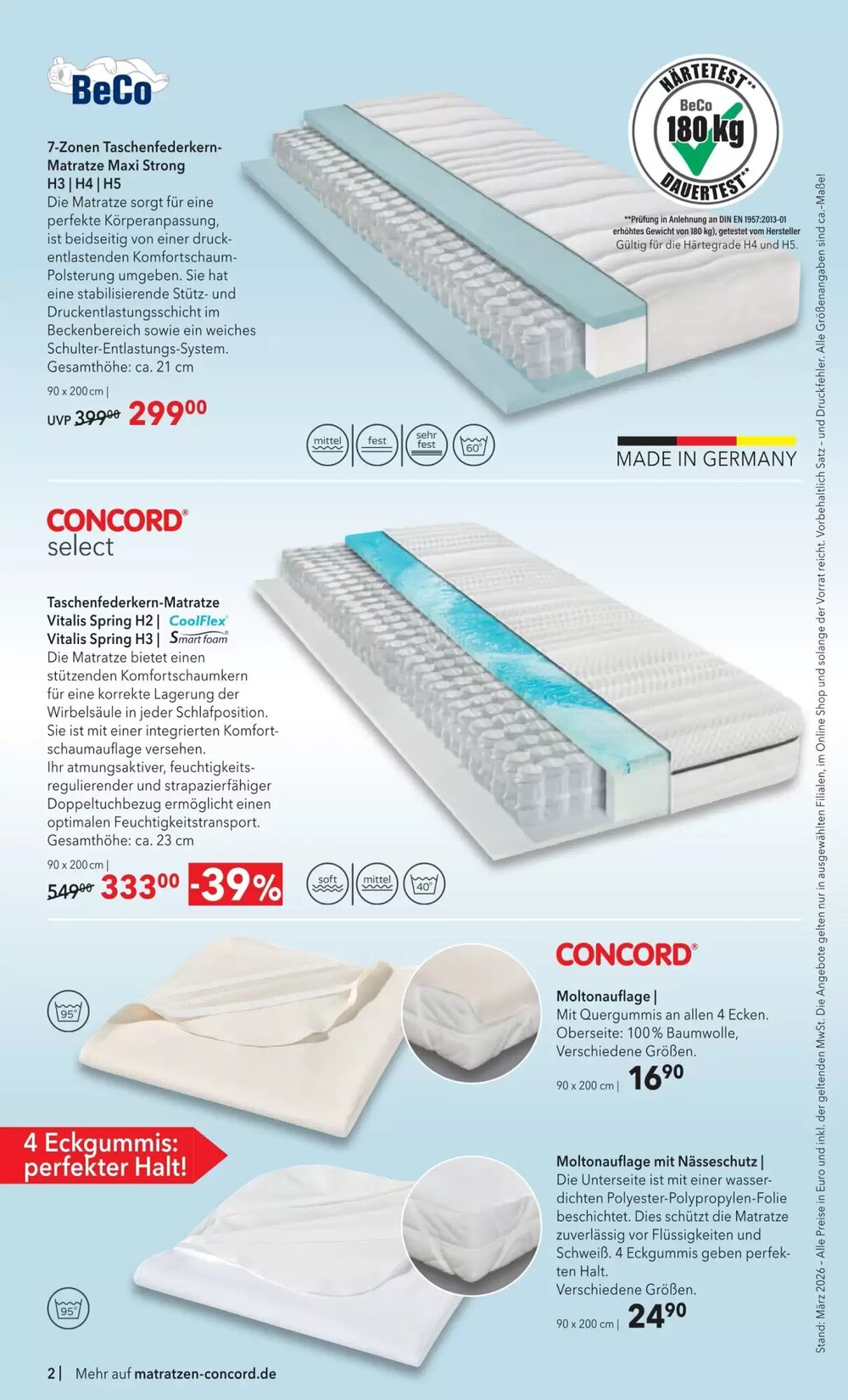 Matratzen Concord Prospekt (ab 25.03.2026) zum Blättern - Seite 2