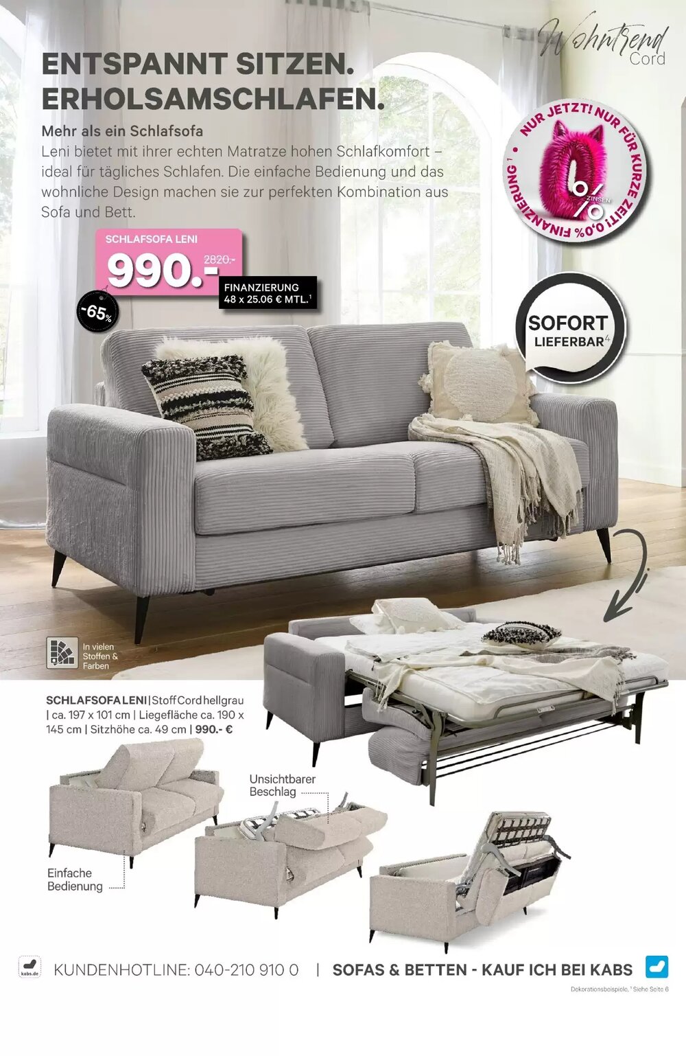 Kabs Polsterwelt Prospekt (ab 26.03.2026) zum Blättern - Seite 48