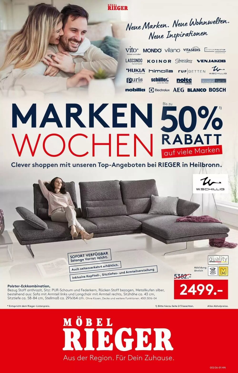 Möbel Rieger Prospekt (ab 26.03.2026) zum Blättern - Seite 1