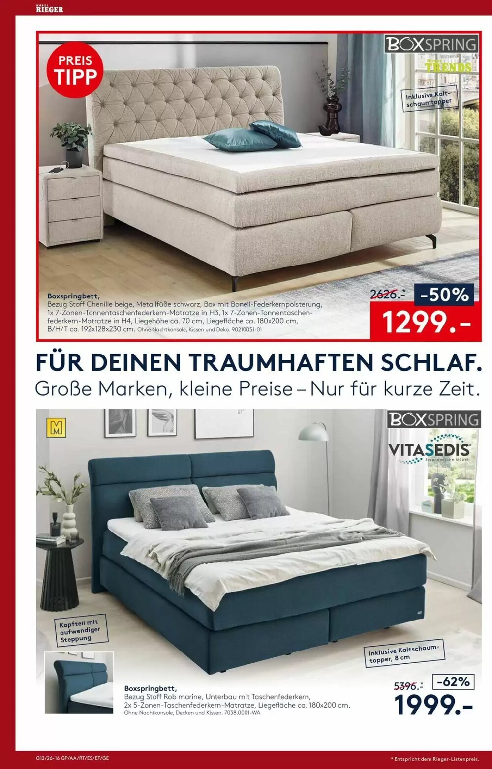 Möbel Rieger Prospekt (ab 26.03.2026) zum Blättern - Seite 16