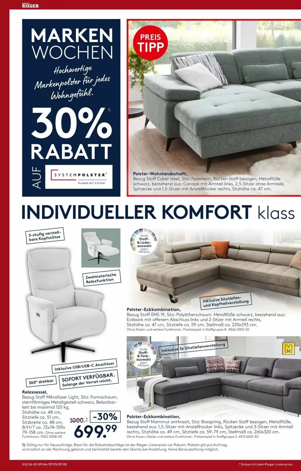 Möbel Rieger Prospekt (ab 26.03.2026) zum Blättern - Seite 2