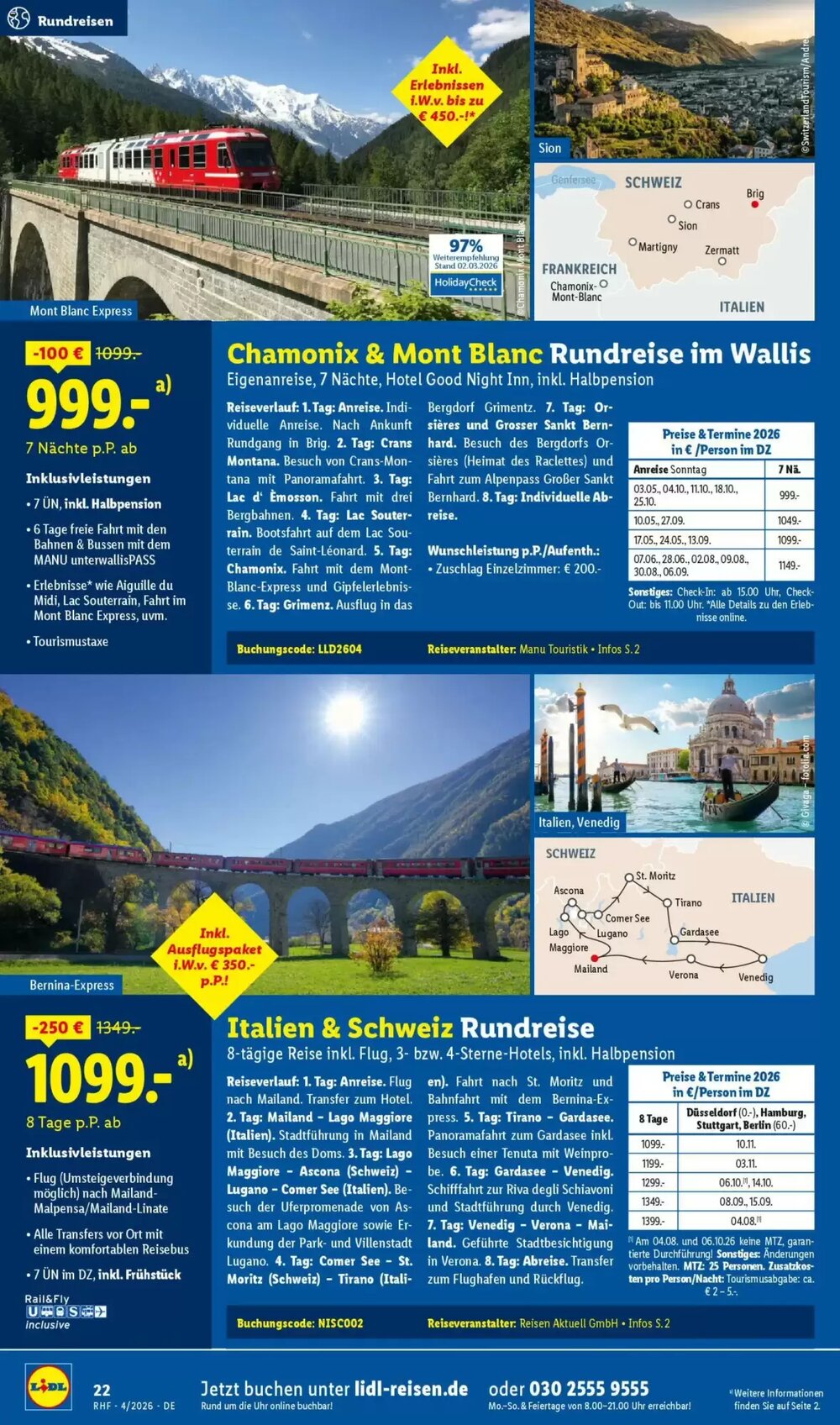 Lidl Reisen Prospekt (ab 28.03.2026) zum Blättern - Seite 22
