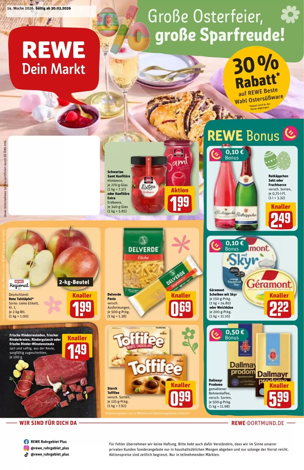 REWE Prospekt (ab 30.03.2026) zum Blättern - Seite 1