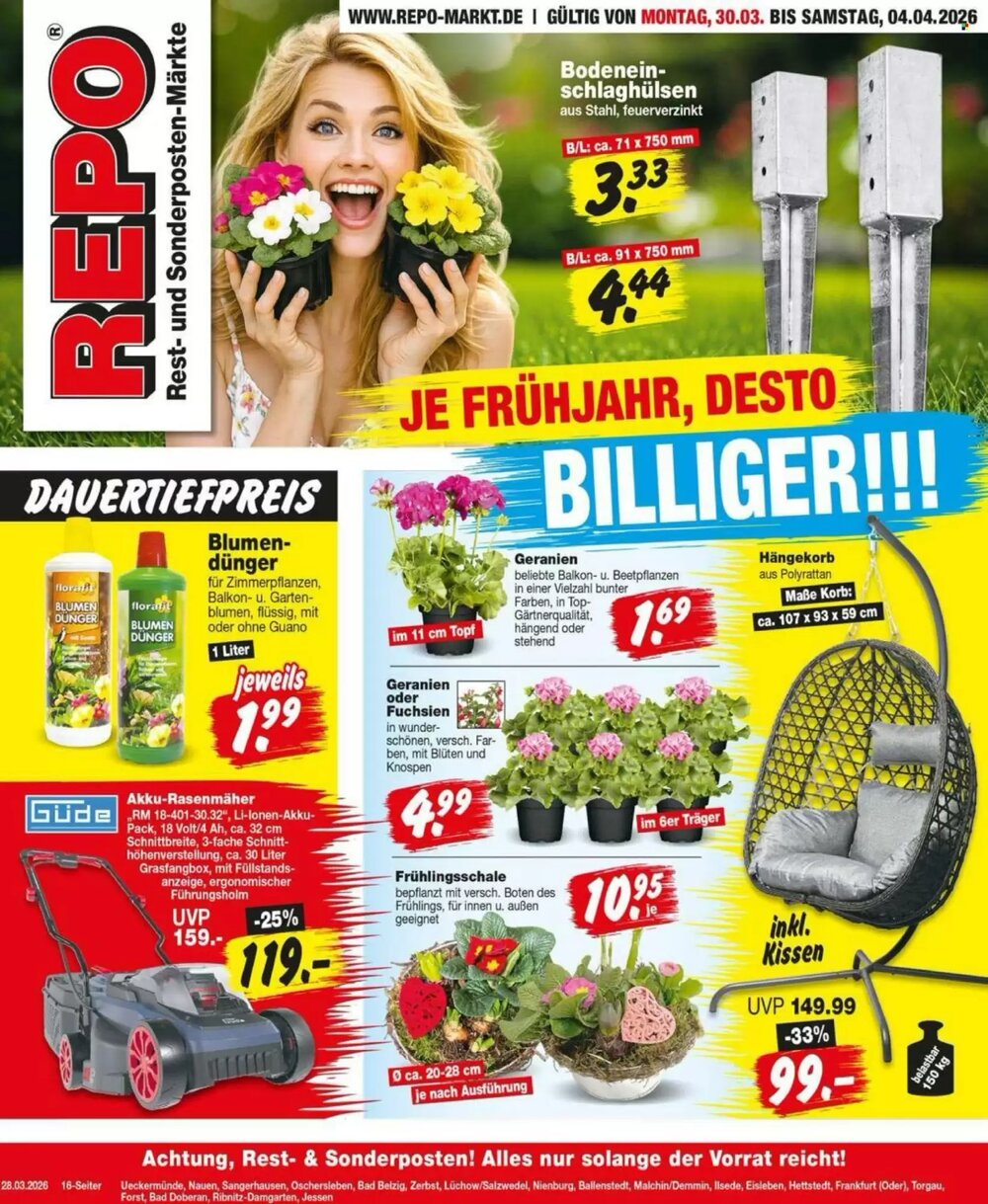Repo Markt Prospekt (ab 30.03.2026) zum Blättern - Seite 1