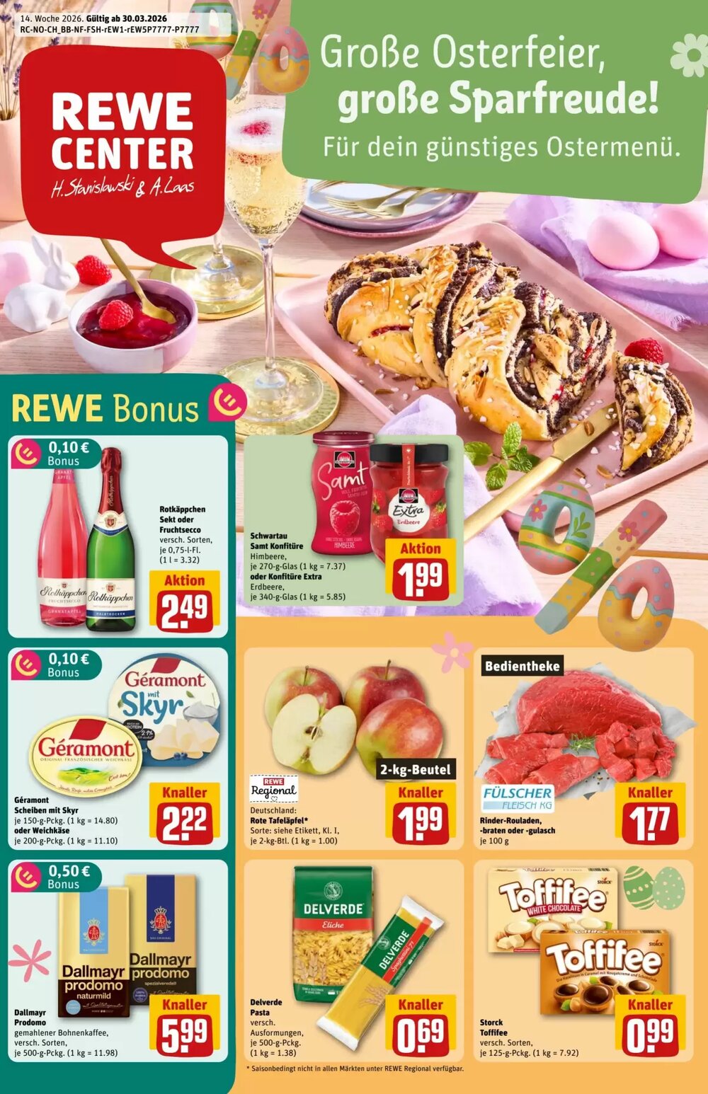 REWE Center Prospekt (ab 30.03.2026) zum Blättern - Seite 1