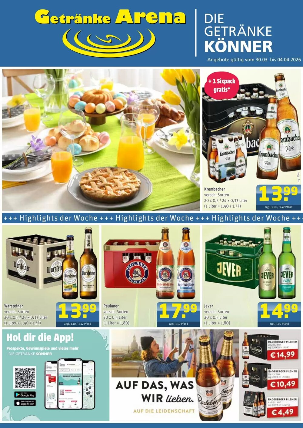 Getränke Arena Prospekt (ab 30.03.2026) zum Blättern - Seite 1