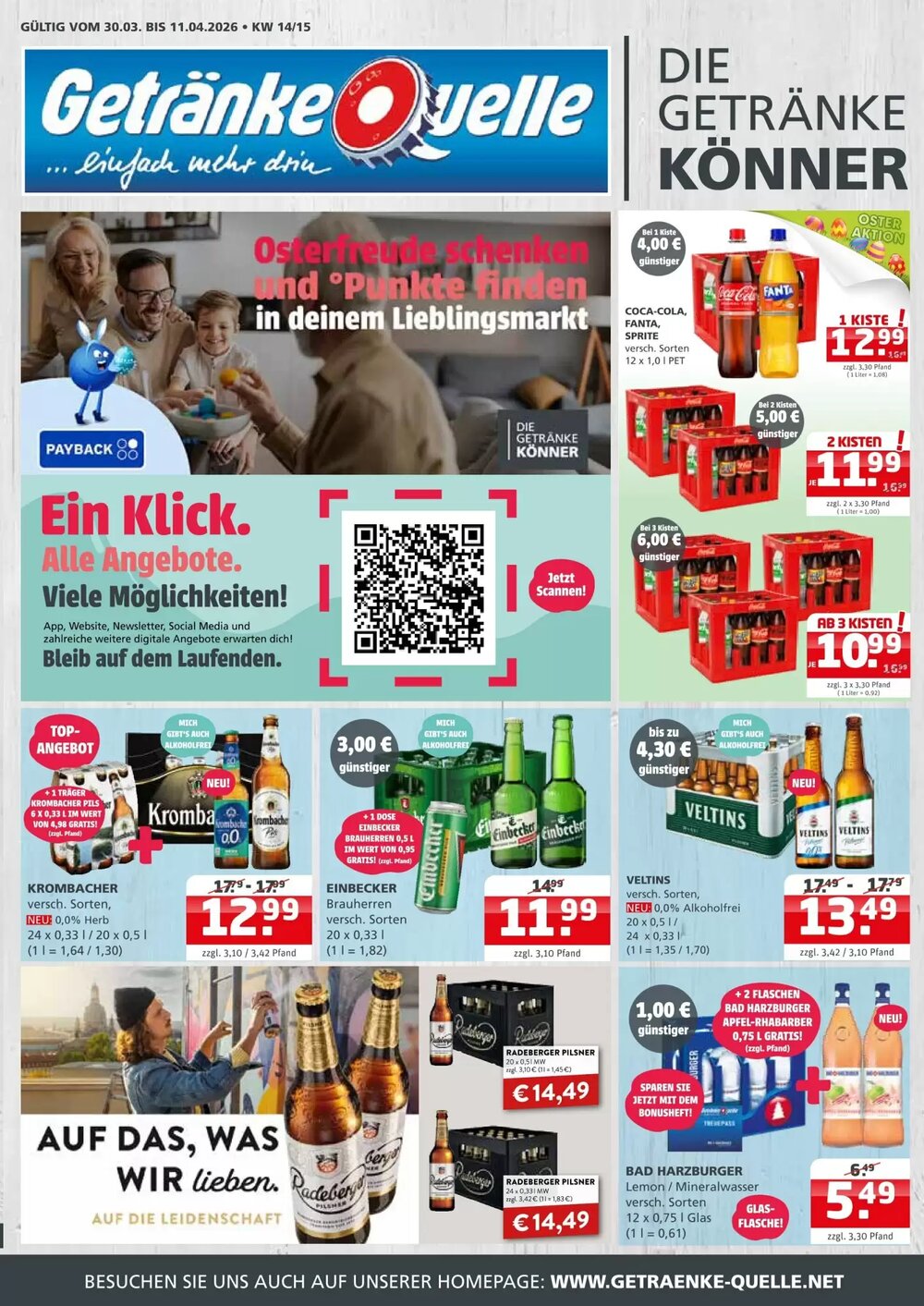 Getränke Quelle Prospekt (ab 30.03.2026) zum Blättern - Seite 1