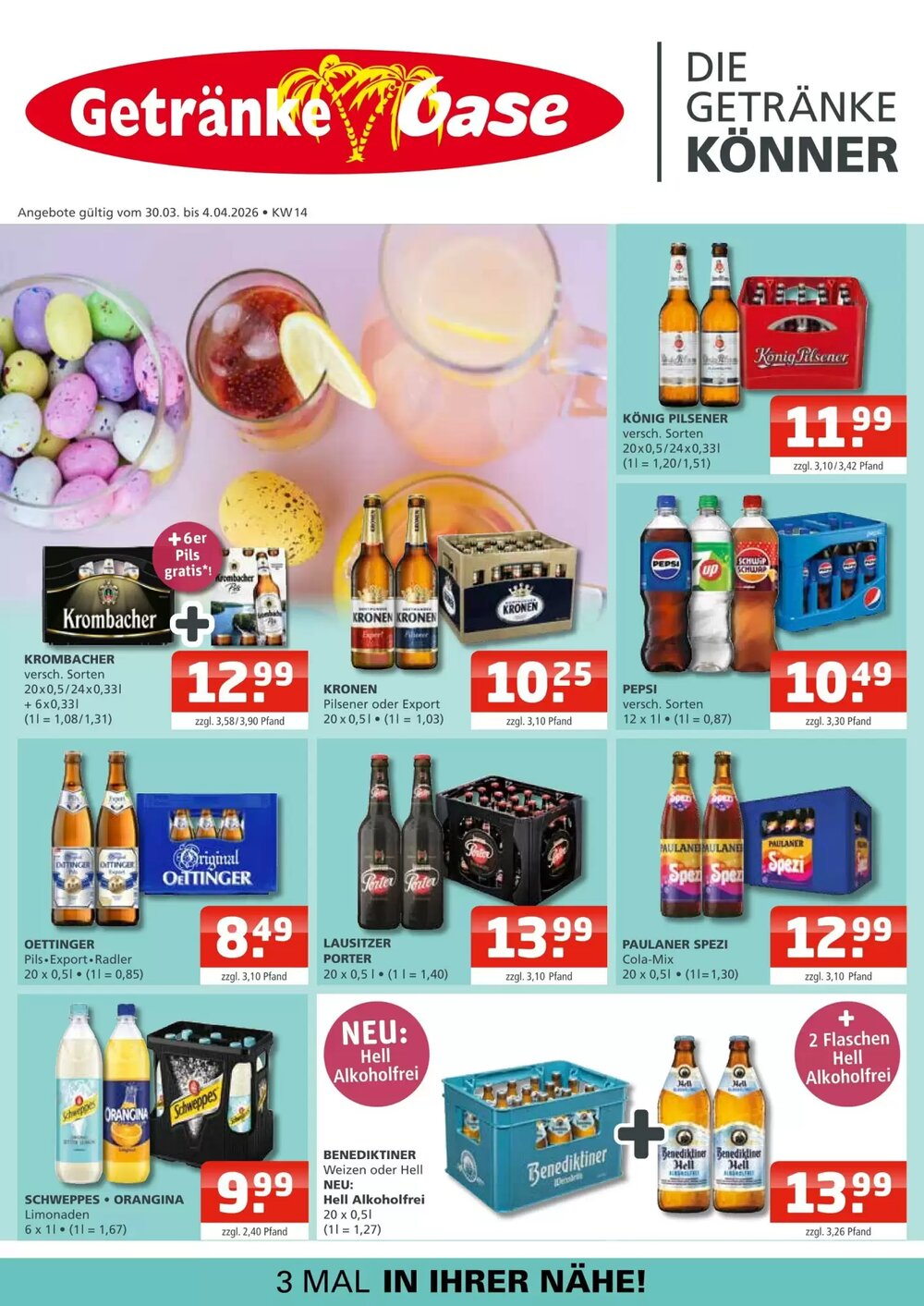 Getränke Oase Prospekt (ab 30.03.2026) zum Blättern - Seite 1